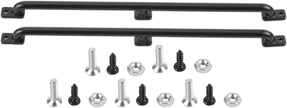 1/10 Scale RC Crawler Car Metal Handrail Upgrade Accessory Left Right Easy Install Remove Increase Authenticity Fun Playing Black 2.5mm 75mm Applicable Scene (155cm)