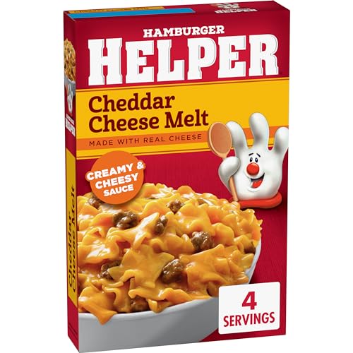 Image of Hamburger Helper Cheddar Cheese Melt Pasta Meal (4.7 oz - 12 Pack) No Artificial Flavors, Ready in 3 Easy Steps, Quick Meals Perfect for Midweek Dinners, Busy Evenings & Families On-the-Go