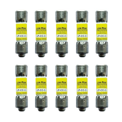 10-Pack New LP-CC-3 LP-CC-1A LP-CC 3A 600Vac Time Delay Fuse,LP-CC-3A Current Limiting Class CC Rejection Cartridge Fuses