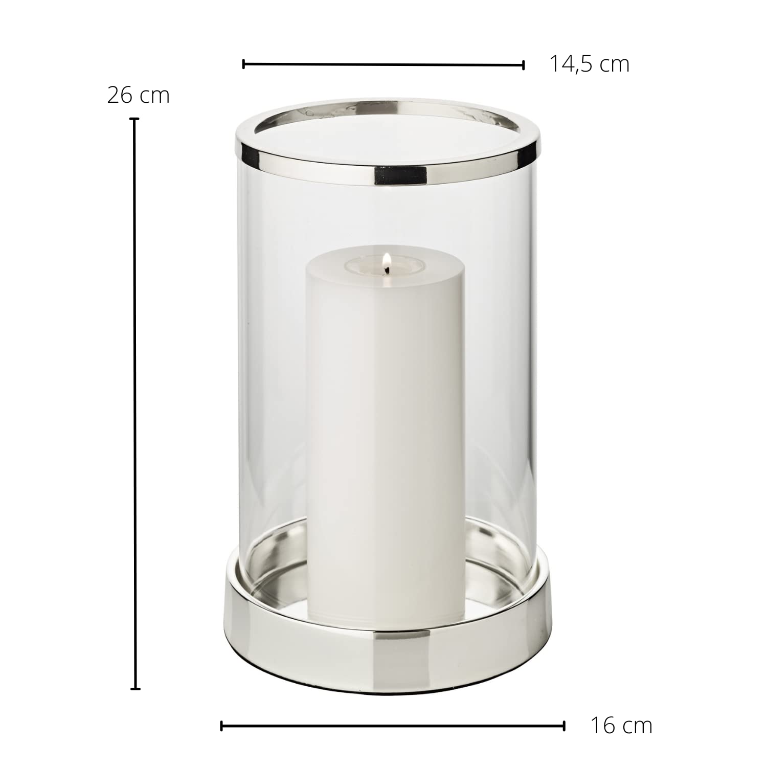 Edzard Candela Antivento Sanremo, Argento Placcato, antiossidante, Altezza 26 cm