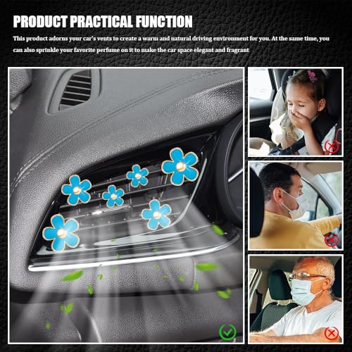 Image of 8PCS Daisy Flower Air Vent Clip Accessories, Air Conditioning Outlet Clip, Car Air Freshener Dashboard Accessories Charm, Auto Decorations Interior Universal Car Fresheners for Women