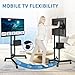 Solid Grace Rolling TV Stand with Wheels for 32-75 Inch TVs up to 88lbs, Portable TV Stand with Shelf, Mobile TV Cart for Living Room, Office, Meeting Room, Outdoor