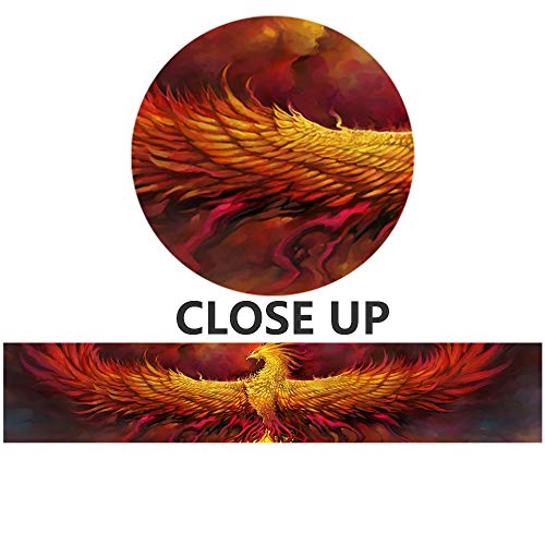 5 Piece Painting On Canvas Burning Phoenix Drawn In Heraldic Style Fire Phoenix Wall Art Vintage Pictures Print Artwork Home Decor For Living Room Giclee Framed Stretched Ready To Hang(50''Wx24''H) #TOP6