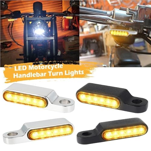 Luz trasera 2 luces intermitentes para motocicleta y guías de manillar 2