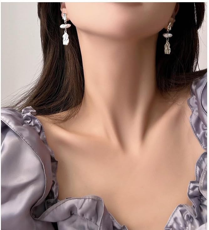 Gold Pearl Drop Earrings Gold Statement Long Baroque Pearl Earrings Wedding Prom Bridal Earrings Jewelry - Image 4