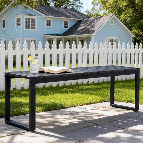 Mingone Banc de Jardin Rural Style, Banc Exterieur Jardin Imperméable et Protège du Soleil, Banc Jardin Convient aux Jardins/Parcs/Balcons/Entrées(120cm, 2...