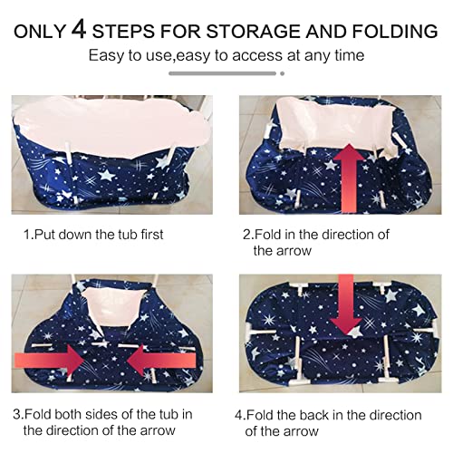 Portable Bathtub, Foldable Freestanding Bathtub For Adults,Kids,Boys and Girls, Therapy Tub for Shower Stall Bathroom Fold Up Japanese Soaking Hot SPA Large 45 inch, Hot Bath Tub, Ice Bath