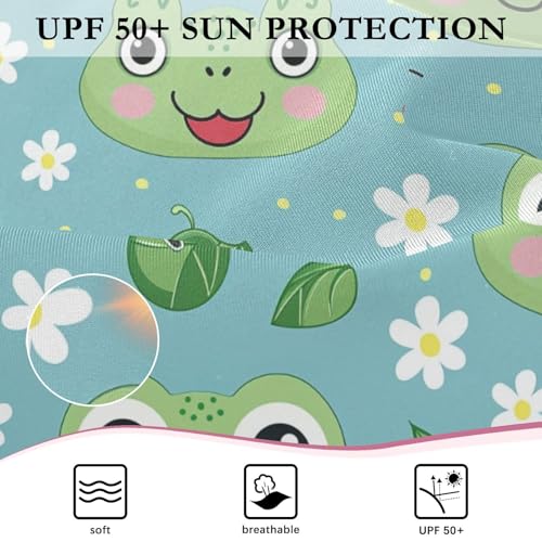 Cute Frog Face Strawberry Girls Long Sleeve Swimsuits One Piece Zipper Bathing Suit UPF 50+ Rashguard Swimwear 7