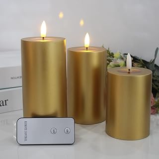 شمعة طقم 3 ق ليد لون سلفر ذهبي الحجم: الكبير :7 * 15 الأوسط :7 * 5'12 الصغيرة :7 * 10 (Gold)