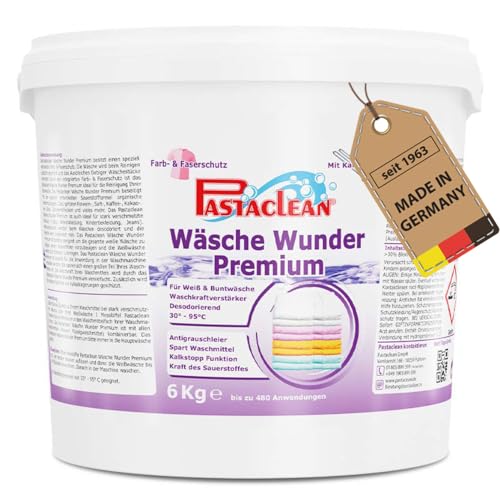 Pastaclean® 6 kg Wäsche Wunder Waschkraftverstärker XXL Vorratspack | Wäsche-Booster & Fleckenentferner | Für weiße und für bunte Wäsche