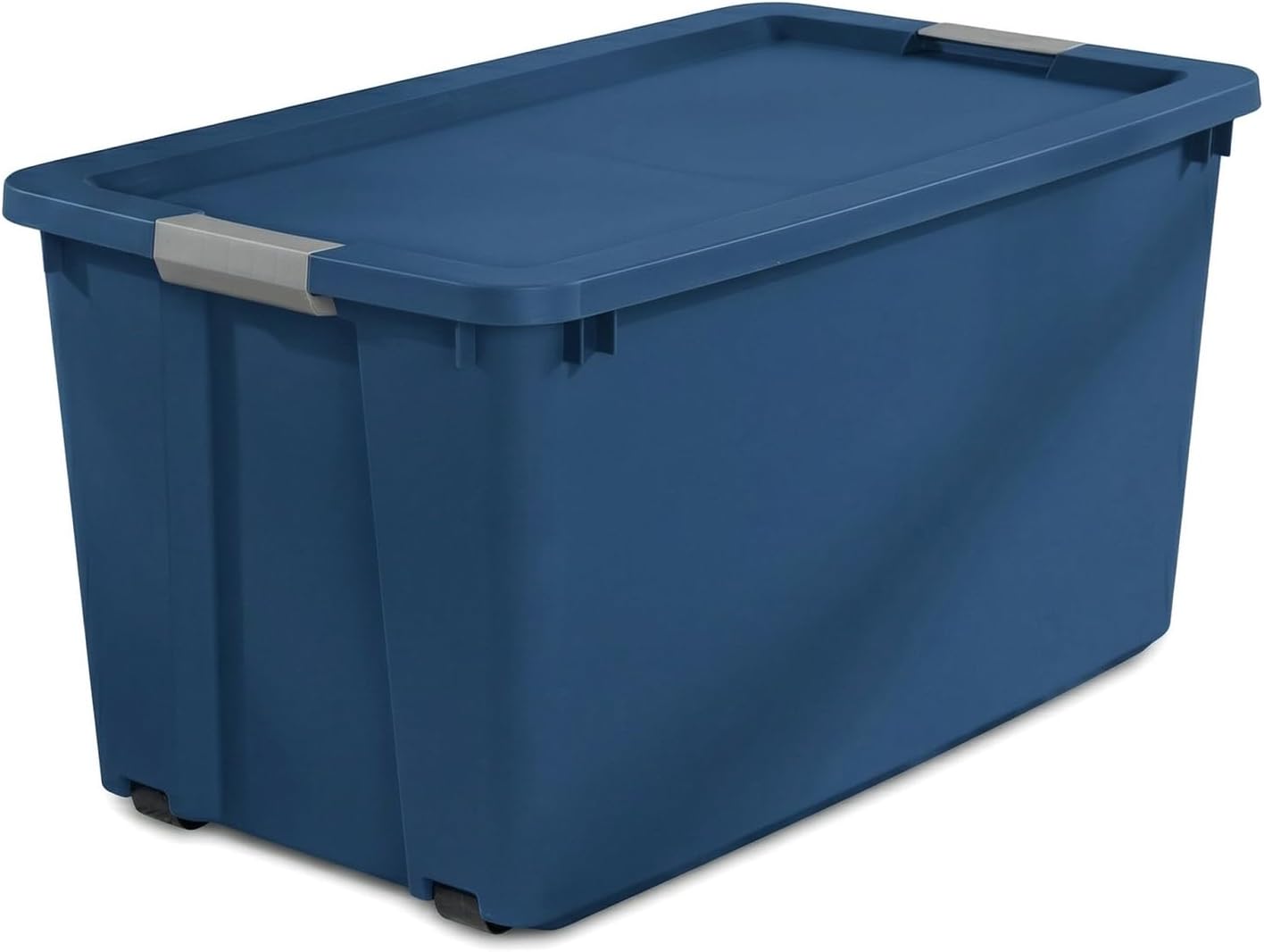 2Pcs 45-Gallon Large Storage Box with Lockable Lid and Stackable Plastic Storage Container, Suitable for Garages, Basements and Household Storage (Blue)
