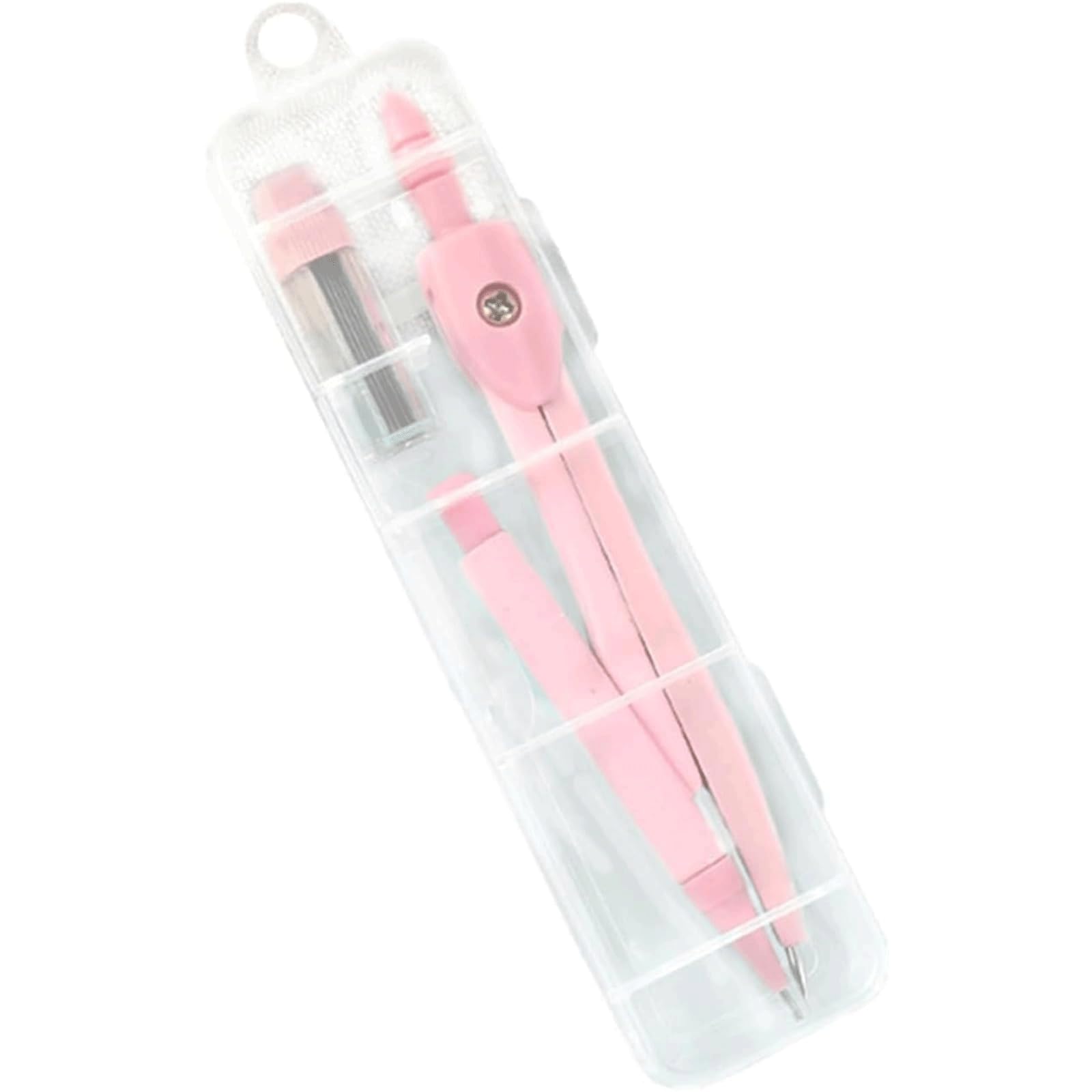 GddOGUK Compass for Geometry,Cute Student Compass Set with Lead Refills,Portable Geometry Drawing Compass for Math Class,School Supplies(Rose)