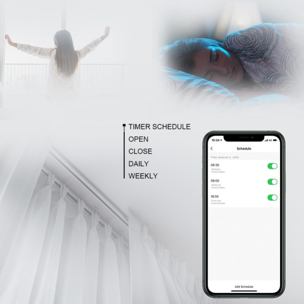 yilin Tuya Smart WIFI Ouvre-Rideau Automatique Piste Rideaux Commutateur Robot TéLéCommande pour Alexa Google Home Single