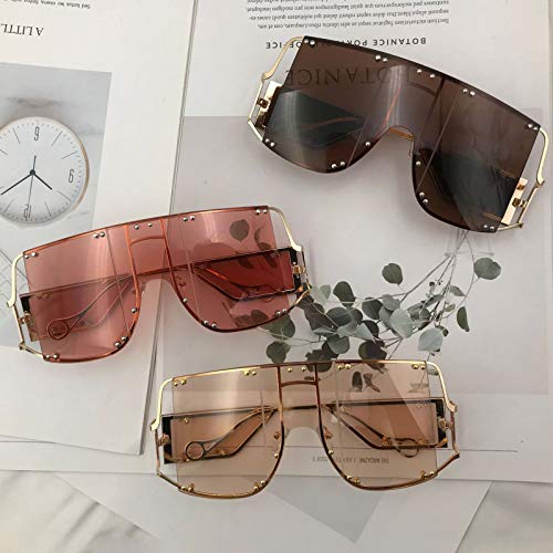 Image of COTIA /Fashion Square Sunglasses Women New Oversized Mirror Men Shades Glasses Luxury Brand Metal Rivet Fashion Female Eyewear