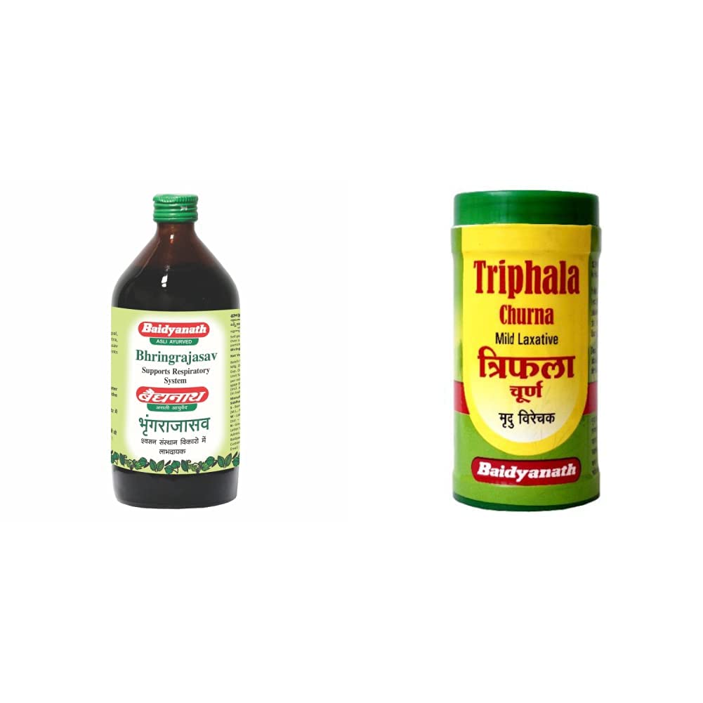 Buy Baidyanath Bhringrajasava 450 ml Syrup & Baidyanath Triphala Churna