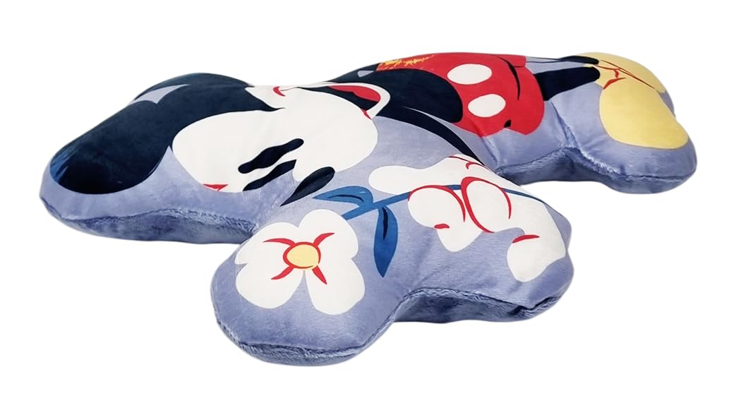 Disney Coppia Cuscini Decorativi Sagomati Soft Morbidi a Forma di Mickey Mouse Topolino e Minnie Mouse Topolina 35x20cm