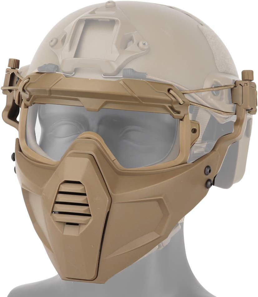 Airsoft Tactical Paintball Half Face Protection Goggles Mask Set Hunting Glasses for Fast Helmet Accessories