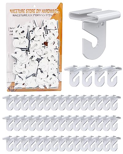 NACETURE Drop Ceiling Hook for Hanging – 50 Pack Ceiling Decorations Ceiling Hanger on Drop Suspended Ceiling Tile Hook Ceiling Clips for Classroom Grid for Office Home Stores Wedding