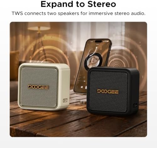 Portable Bluetooth Speaker, Compact Wireless Speaker with Deep Bass, Loud Stereo Sound, IP67 Waterproof/Dustproof, 16-Hour Playtime, TWS Pairing, USB, AUX, TF Card, for Home, Travel, and Outdoor - 3