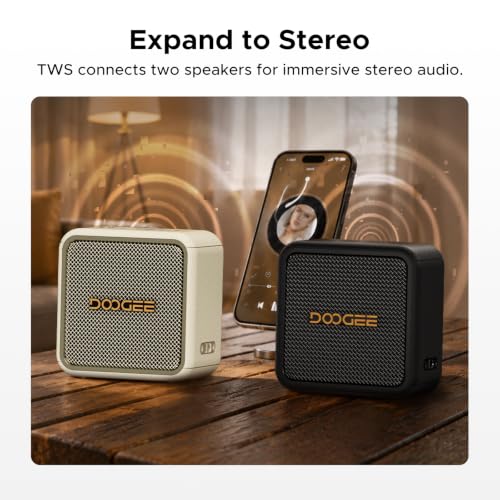 Image of Portable Bluetooth Speaker, Compact Wireless Speaker with Deep Bass, Loud Stereo Sound, IP67 Waterproof /Dustproof, 16-Hour Playtime, TWS Pairing, USB, AUX, TF Card, for Home, Travel, and Outdoor