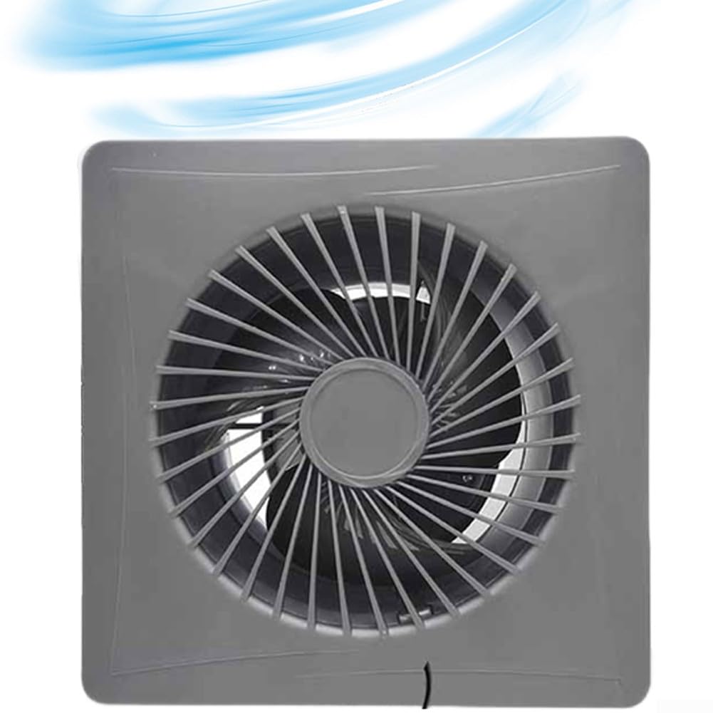 Ventilador de ventilación extractor, ventilador solar de pared con válvula de retención, ventilador de escape industrial de 12 V, ventilación de baño, ventilador de escape de casa de cría (6 pulgadas)