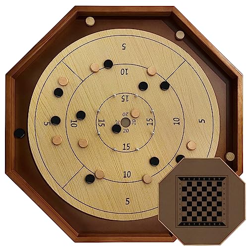 Juego de mesa Crokinole de 30 pulgadas madera miniatura 1