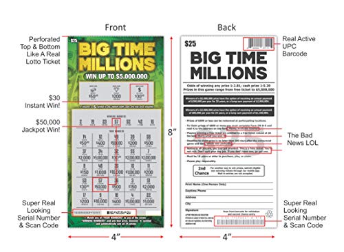 Larkmo Prank Gag Fake Lottery Tickets - 8 Total Tickets, 4 Of Each Winning Ticket Design, These Scratch Off Cards Look Super Real Like A Real Scratcher Joke Lotto Ticket, Win 10,000 Or $50,000 #TOP6