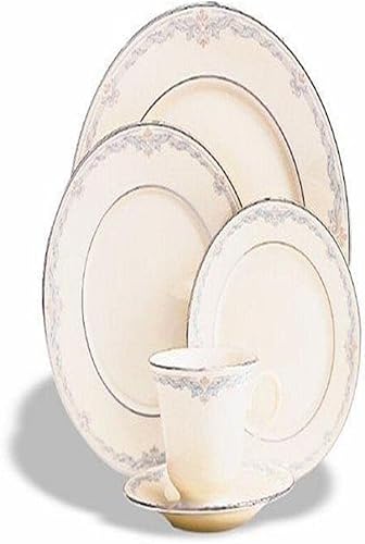 Lenox Kingston - Juego de vajilla con bandas de platino de 5 piezas, servicio para 1