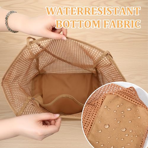 Bolso de playa tejido con malla para mujer miniatura 5