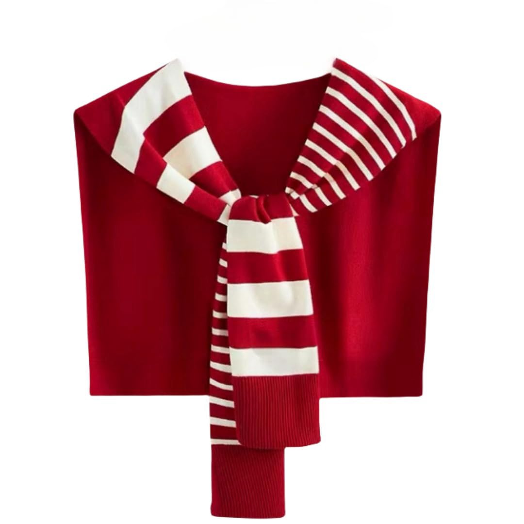 WaJuemy Sweater Shawl Wraps for Women Sweater Knitted Knotted Shawls Travel Casual Scarf Cape Shoulder Tops Fashion Wrap