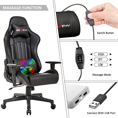 image for Bowthy Massage Gaming Chair for Adults Computer Ergonomic Game Chair H