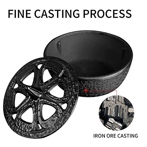 Cast Iron Incense Burner - 4 In 1Incense Holder Burner Set, Three-Legged Incense Ash Catcher With Lid For Rituals, Decoration, Etc #TOP4