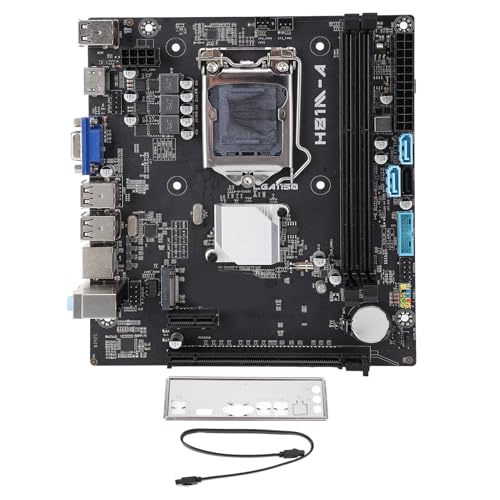 Plyisty Placa Base para Minería H81M, ATX DDR3 LGA1150 Compatible con Core I3 I5 I7 E3 V3 Celeron Pentium G Series, con M.2 NVME 6Gbps PCIE2.0x16