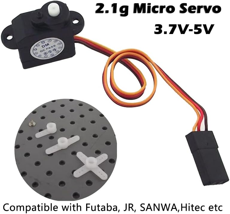 Miniatura 5 de 0.07 oz RC Micro servo 0.07 oz sub mini servo 180 grados DM-S0020 4.8V-6V para RC Hobby piezas (2PCS)