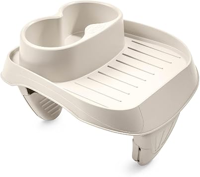 Intex PureSpa Attachable Cup Holder for Spa Wall, Pool and Hot Tub Accessory for Drinks that Holds 2 Standard Sized Beverages, Tan