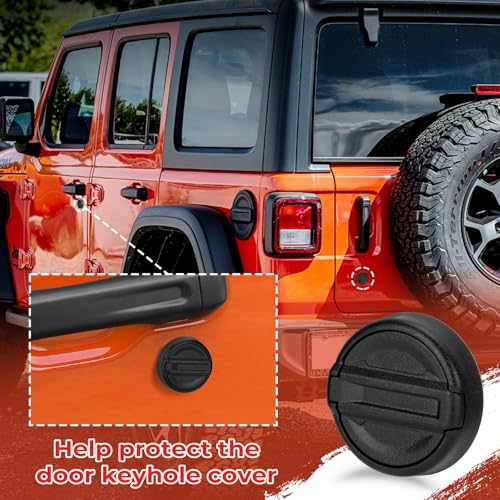 Image of CALBEAU Strong Magnet Keyhole Covers Compatible with 2018-2026 Jeep Wrangler JL and Gladiator JT Front Door, Door Lock Covers for Keyhole Protection (Classic)