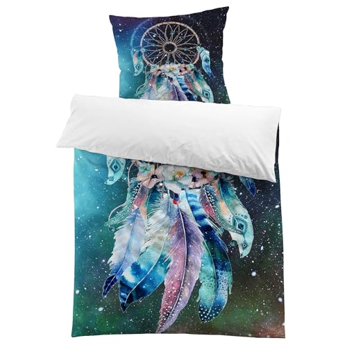 MUSOLEI Traumfänger Bettwäsche 135x200 Mädchen Mikrofaser-Polyester...