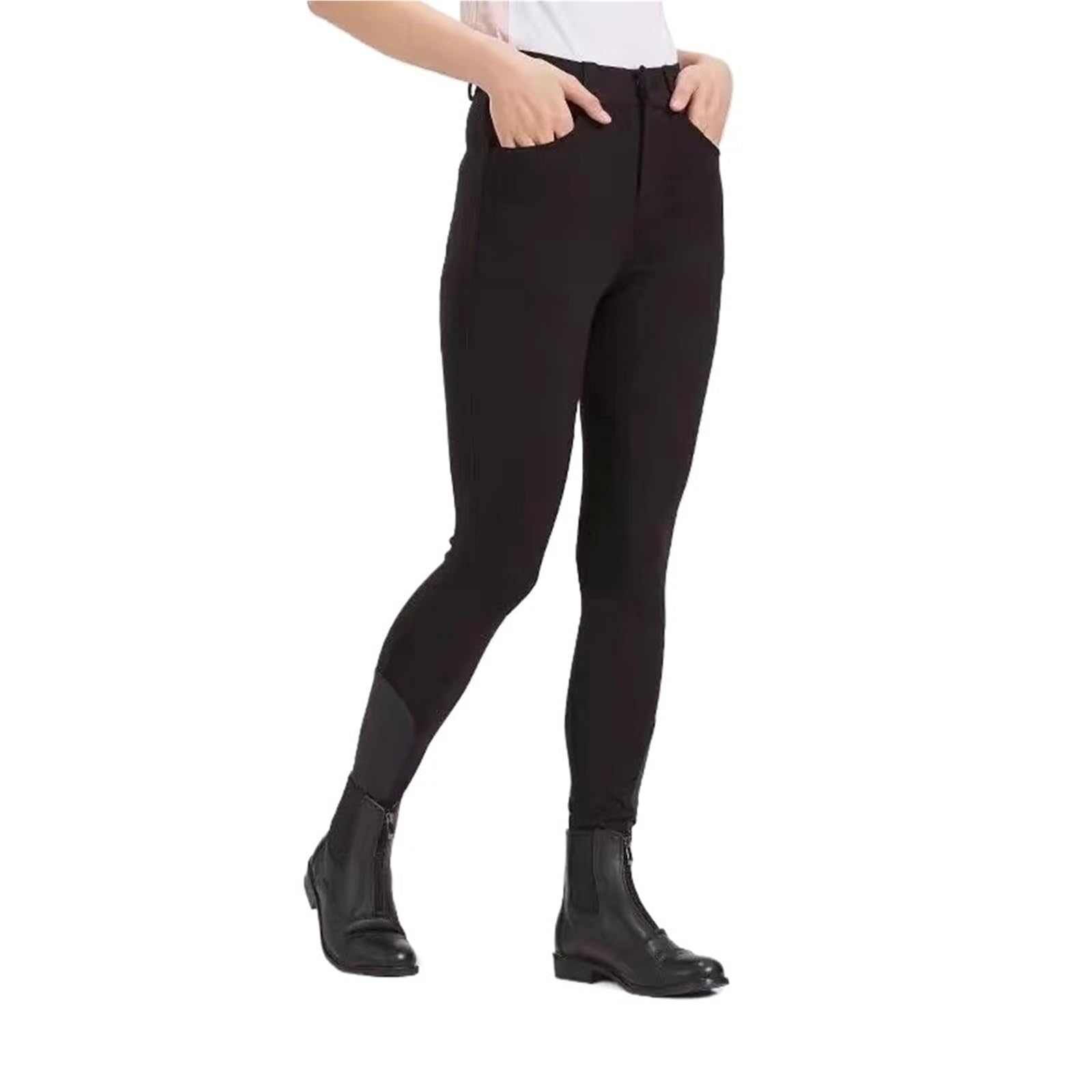Leggings de equitación para equitación, pantalones de equitación, entrenamiento, competición, resistentes al desgaste, parche interior de rodilla