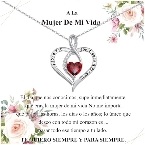 Regalos Aniversario Collar Mujer Infinito Amor Colgante Plata de ...