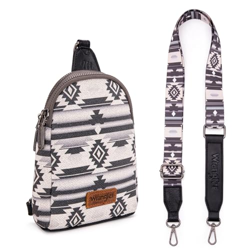 Image of Wrangler Small Sling Bag for Women, Leather Crossbody Bags Cross Body Purse Fanny Packs with Adjustable Strap for Gift