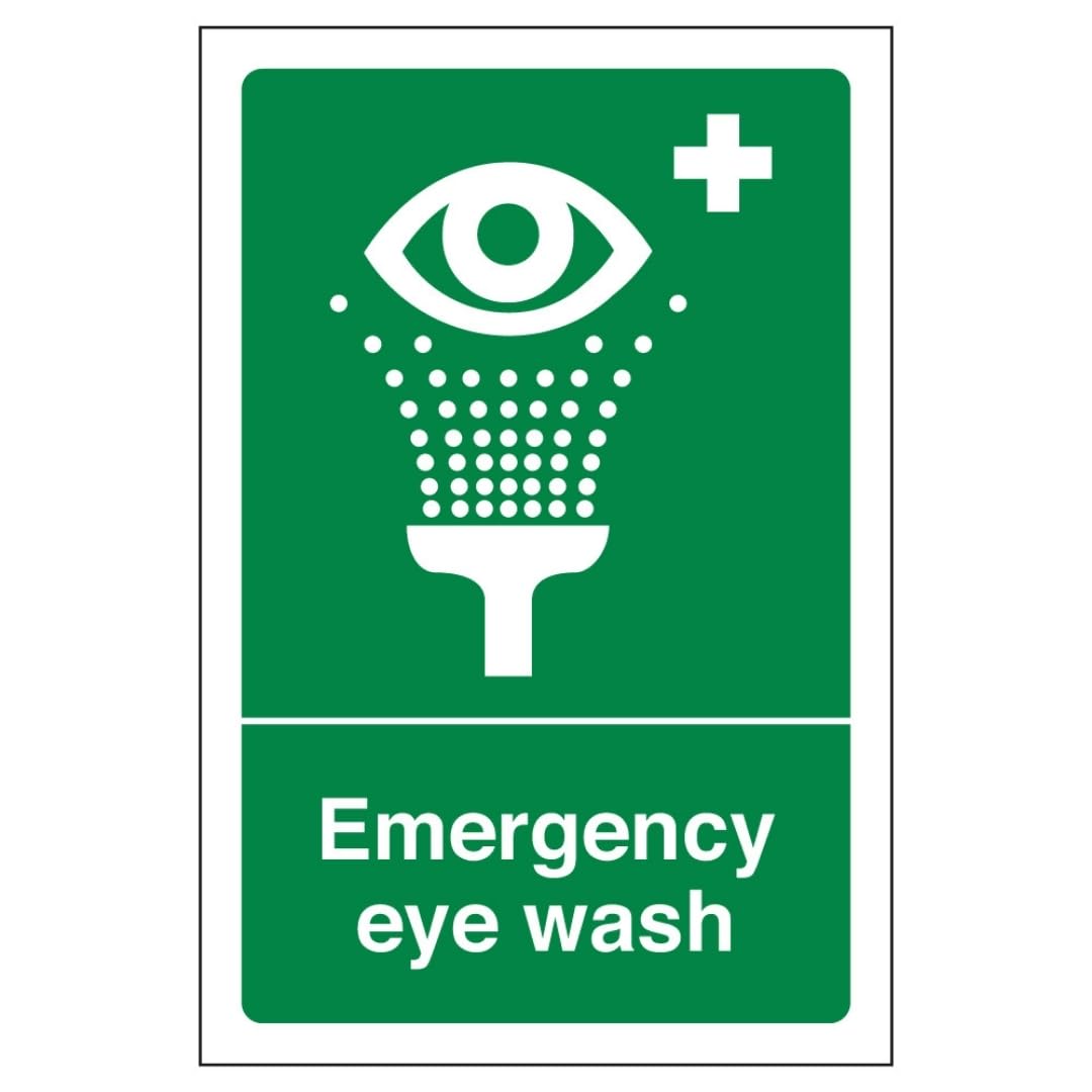 V Safety Emergency Eye Wash - Portrait 200 x 300mm - 3mm Aluminium Composite Safety Sign