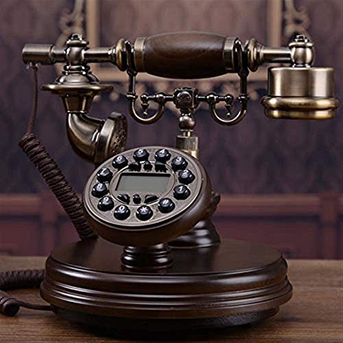 Téléphone rétro vintage HJMMWT avec combiné fixe en bois massif