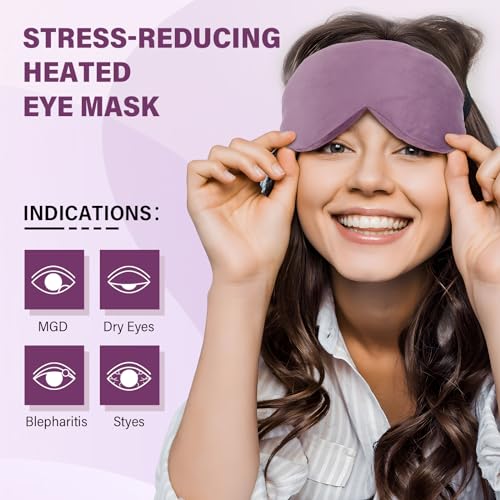 Aroma Season Warm Eye Compress For Dry Eyes, Moist Heat Flaxseed Lavender Scent Microwave Heating Mask for Dry Eyes, Stye, Belpharitis, MGD, Migraine Headache Relief (Purple) - Image 3