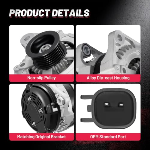 Image of BDFHYK 160Amp Alternator Compatible with Jeep Wrangler 3.8L V6 2007-2008