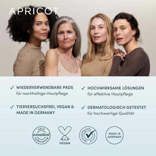 APRICOT 2x Hyaluron Augenpads aus medizinischem Silikon mit niedermolekularem Hyaluron - Bis zu 30x Wiederverwendbar, Dermatologisch Bestätigt, Vegan & Tierversuchsfrei - Augenpads gegen Augenringe
