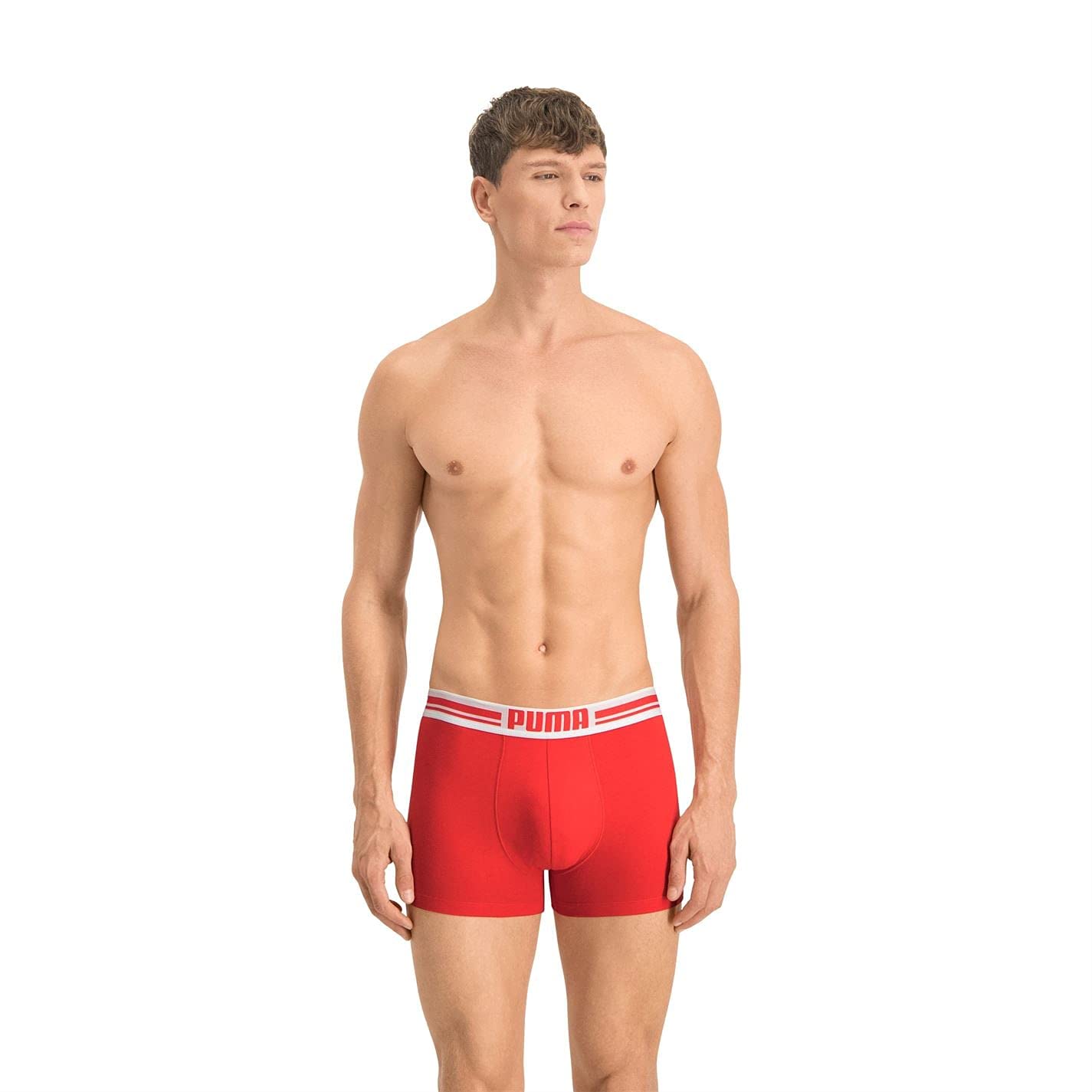Men's Puma Placed Logo Boxer 2p, (Red/Black 786)