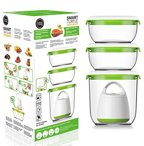 ¡Descubre cómo conservar tus alimentos frescos más tiempo con FOSA 3 recipientes al vacío + sistema Turtle, libre de BPA y sin olores!