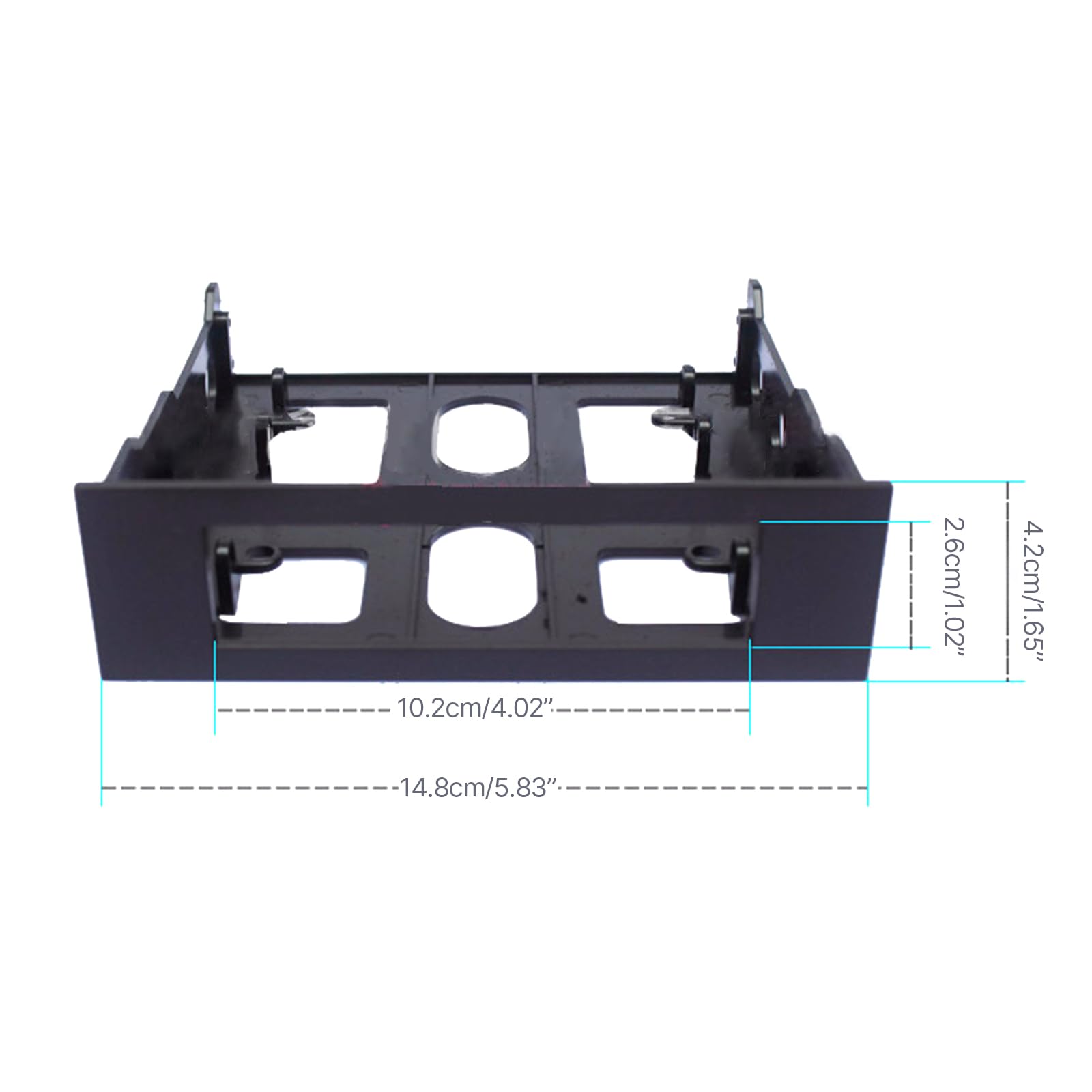 Haiki Adattatori per alloggiamento unità da 5,25" a 3,5" Staffa di montaggio per alloggiamento anteriore da 3,5 a 5,25 Floppy to Drive Bay Tray Staffa