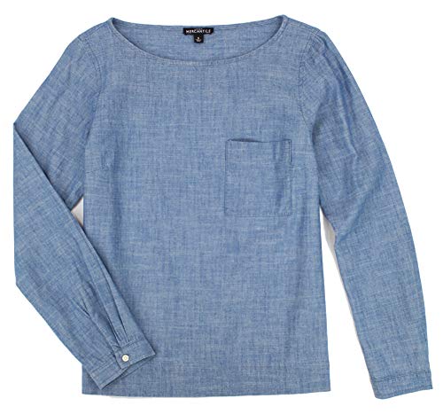J. Crew Women's Long Sleeve Popover Shirt (Small, Chambray)