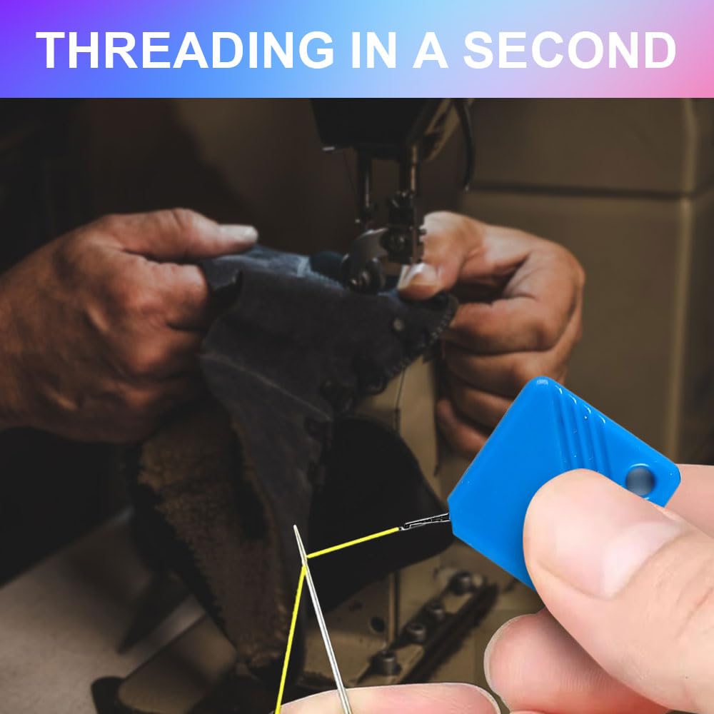 Enhebrador automático de agujas, hilo de bordar para máquina de coser, herramienta de suministros de costura, se adapta a todos los tamaños de aguja (5 unidades, verde)